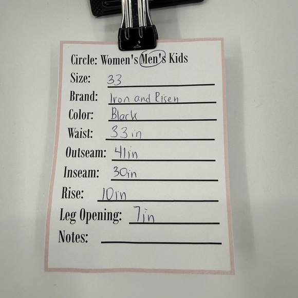 Iron & Resin Pants Mens 33 Chino Workwear Straight Leg Twill USA Black Wash - Picture 6 of 6